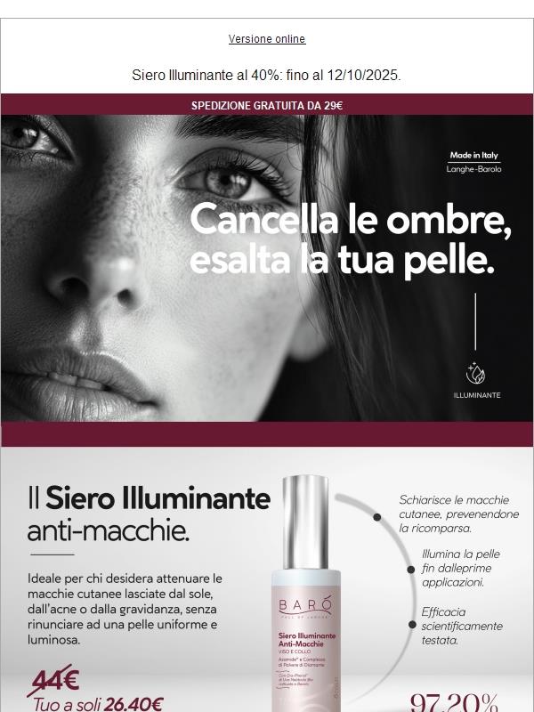 Barò Lovers, è tornato il Siero Illuminante Anti-Macchie (al 40%)🤩