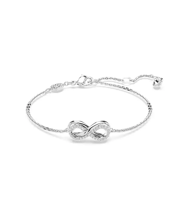 Bracciale Hyperbola, Infinito, Bianco, Placcato rodio