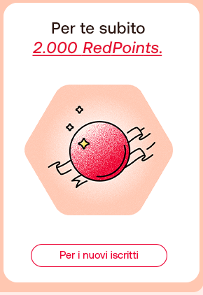 “Visual illustrato con RedPoint stilizzato. Testo: 'Per te subito 2.000 RedPoints'. Pulsante: 'Per i nuovi iscritti'.”