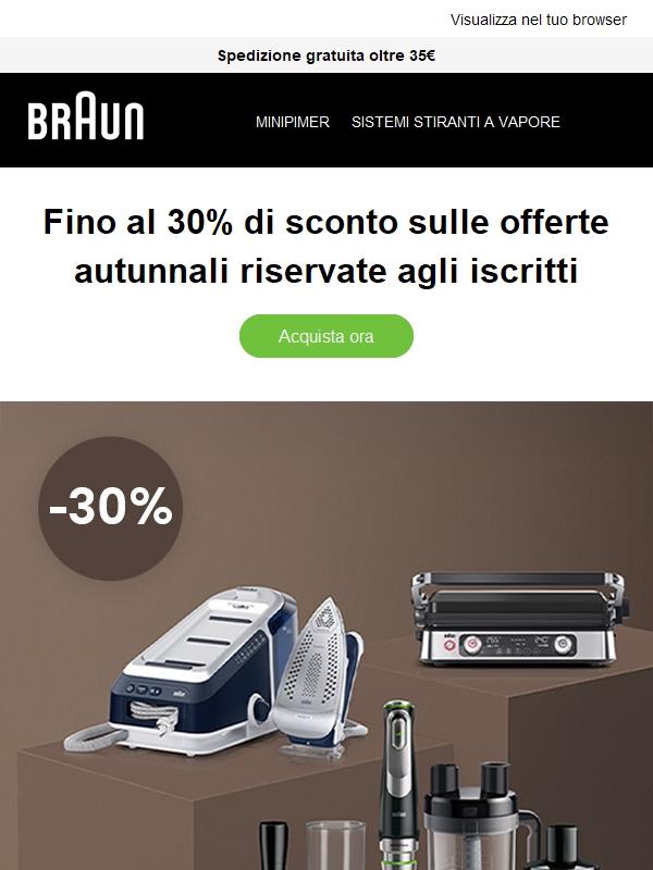 Solo per te: fino al 30% di sconto con le nostre offerte autunnali