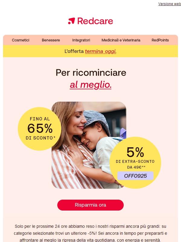 Fino al 65% di sconto su prodotti selezionati e ulteriore -5% extra su tutto! 🤩