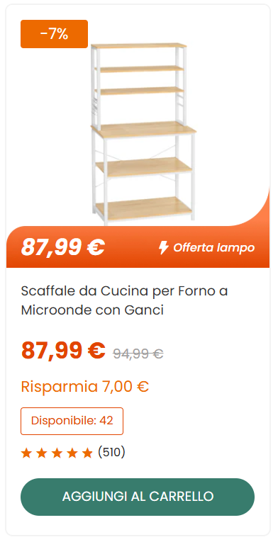 Scaffale da Cucina per Forno a Microonde con Ganci