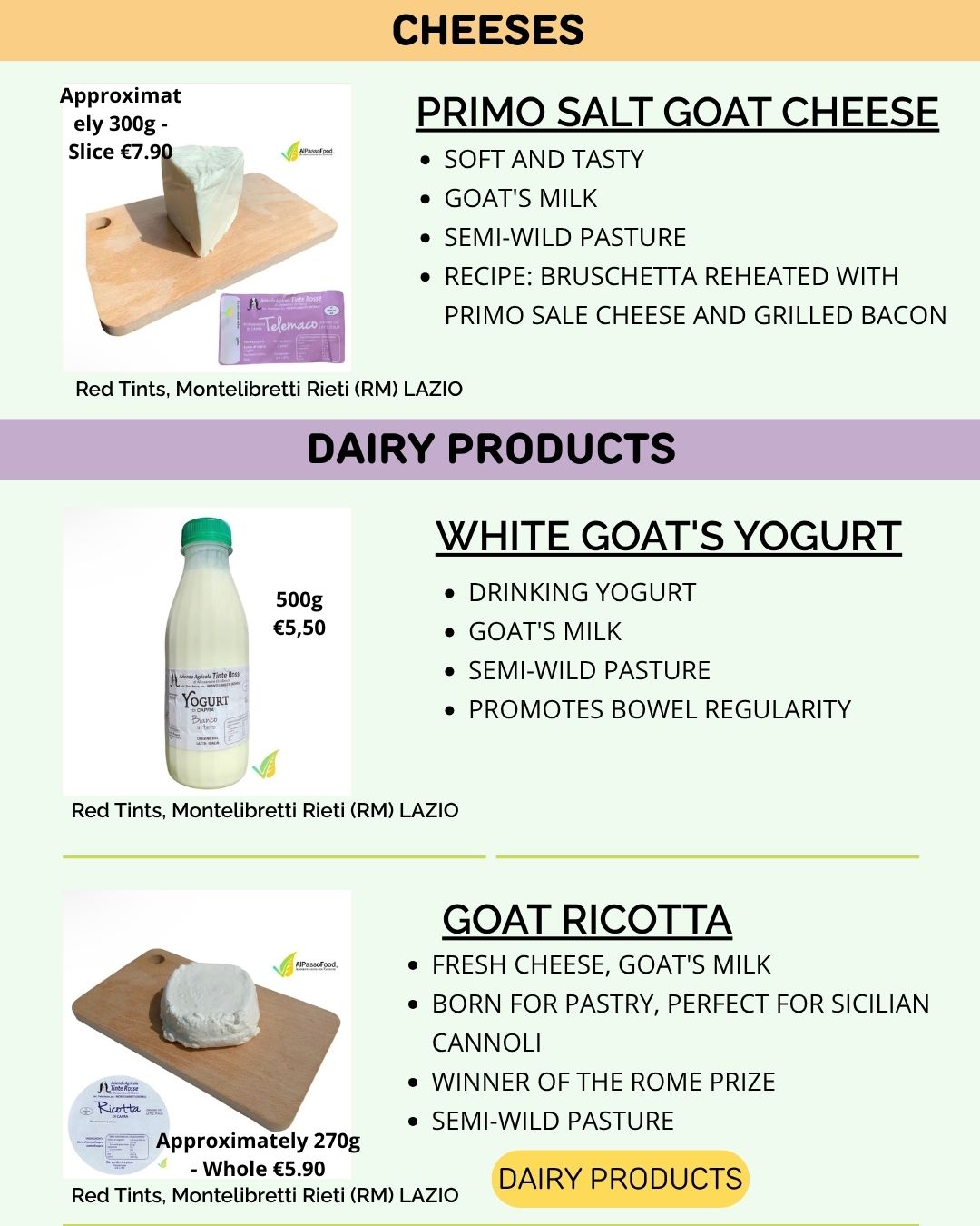 DAIRY PRODUCTS