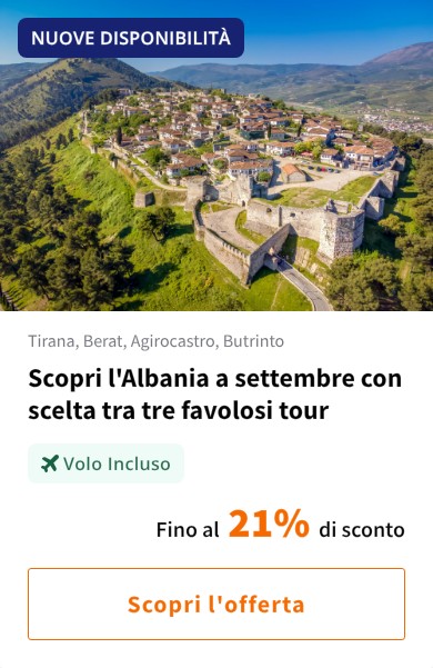 Scopri l&#x27;Albania a settembre con scelta tra tre favolosi tour
