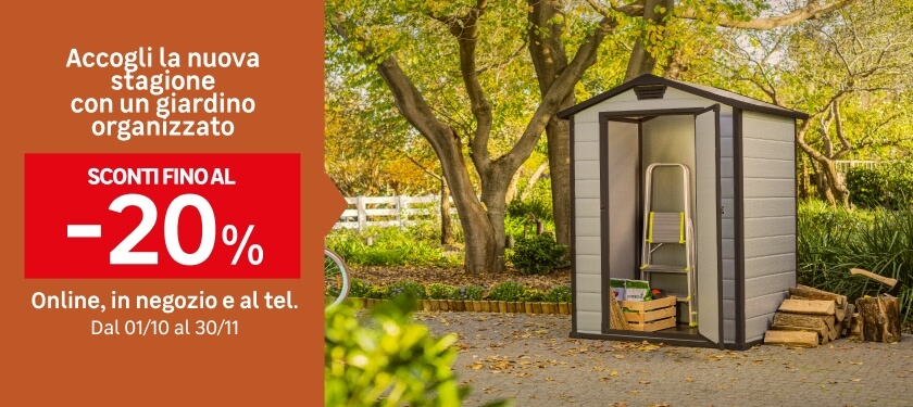 sconti al 20% per il giardino in autunno