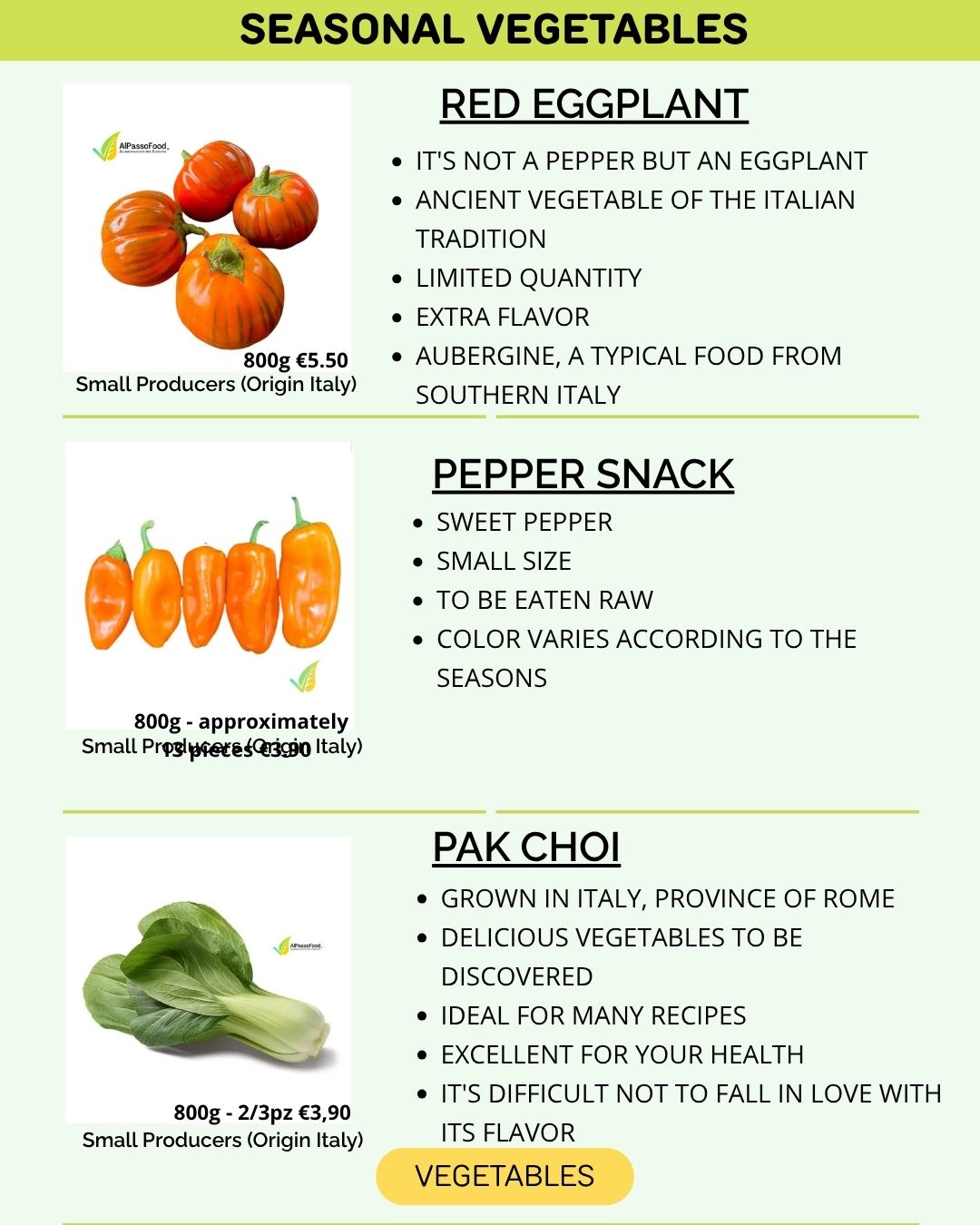 VEGETABLES