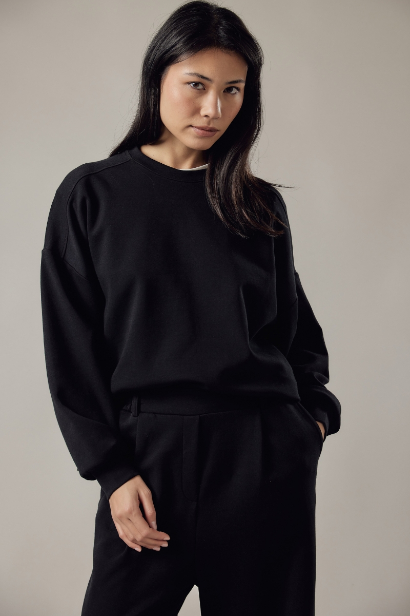 Felpa Girocollo Loose Fit in Interlock