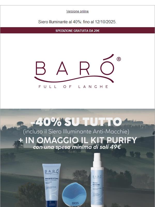 -40% su tutto ✨ incluso il nuovo Siero Anti-Macchie!