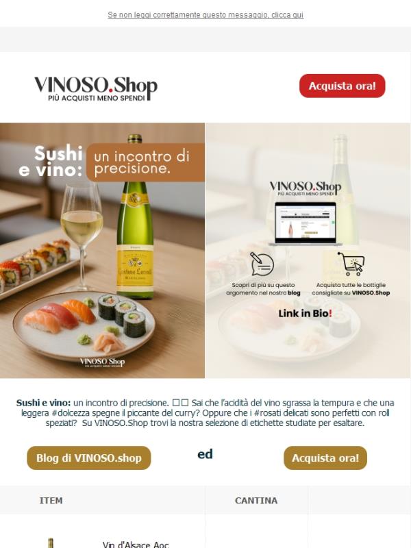 🍣 Sushi e vino: un incontro di precisione. | VINOSO