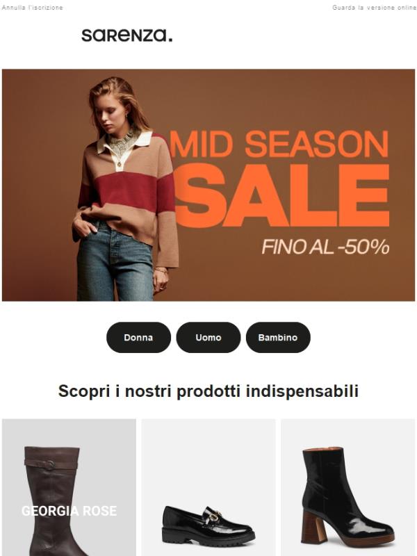 Mid Season Sale 💥 Fino al -50%