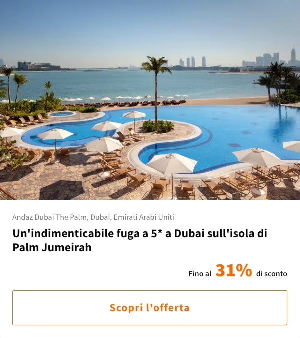 Un'indimenticabile fuga a 5* a Dubai sull'isola di Palm Jumeirah