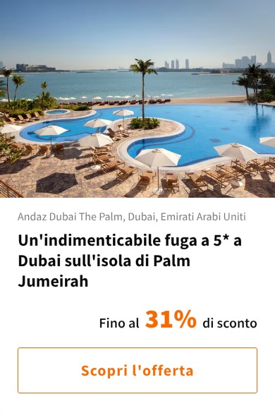 Un&#x27;indimenticabile fuga a 5* a Dubai sull&#x27;isola di Palm Jumeirah