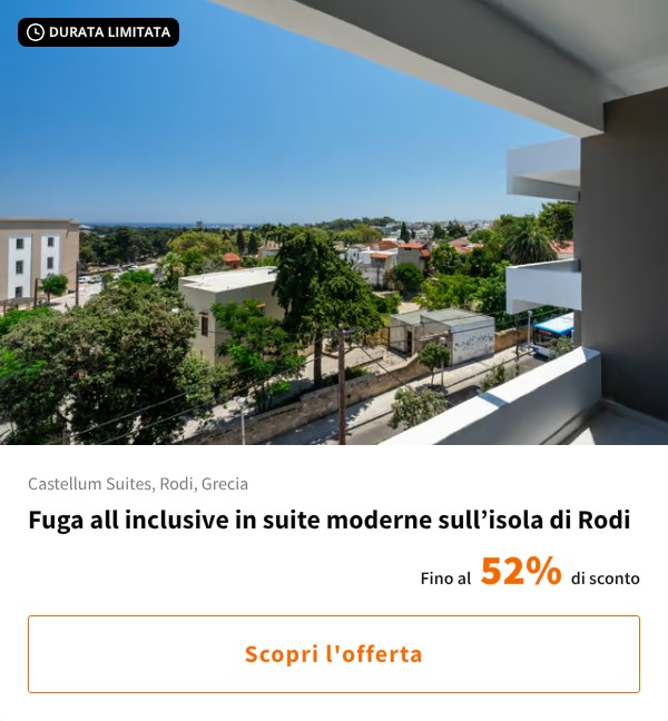 Fuga all inclusive in suite moderne sull%27isola di Rodi