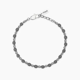 STYLE 26  Bracciale con cilindri a strisce e faccettati in ematite