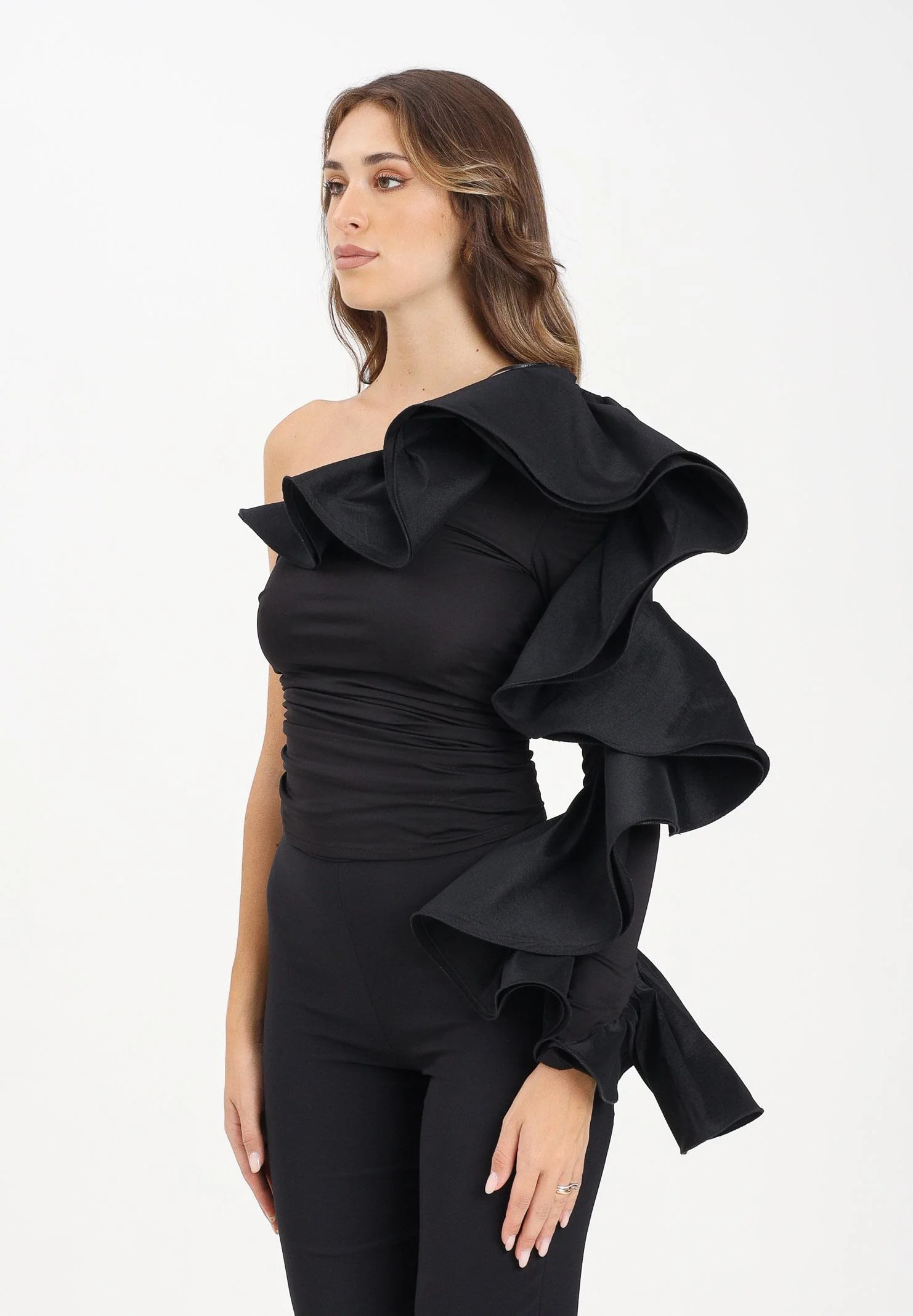 Image of ALMA SANCHEZ Top Tasia nero da donna