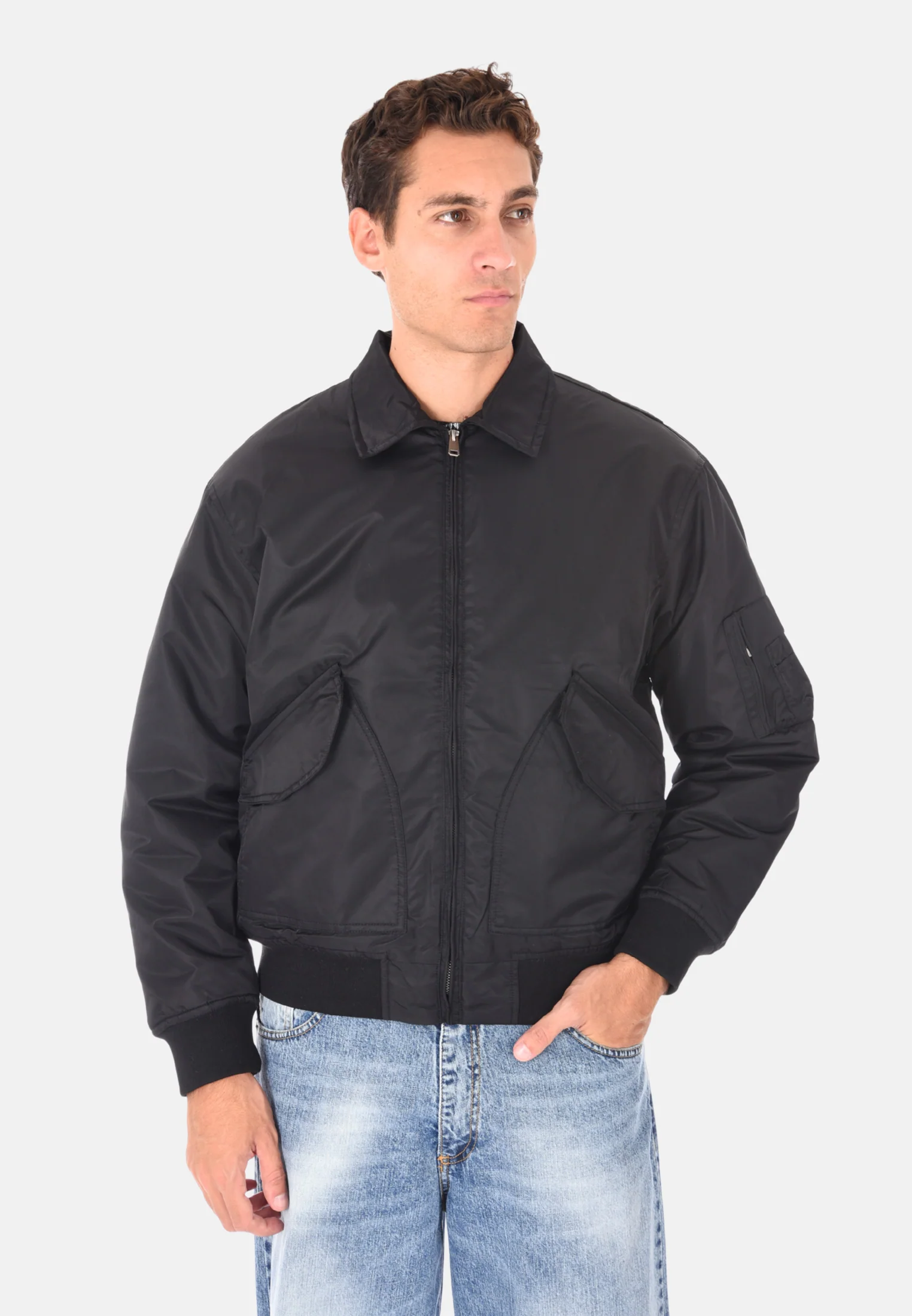 Image of Bomber oversize con colletto