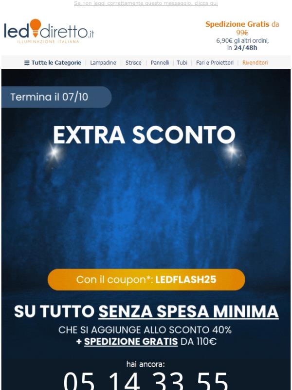 🚨 Extra SCONTO Flash a sorpresa, valido per pochi giorni