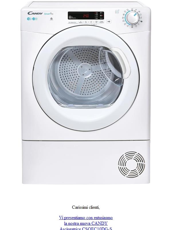 🎉 Scopri la Nuova CANDY Asciugatrice CSOEC10DG-S 10 Kg! 🌟