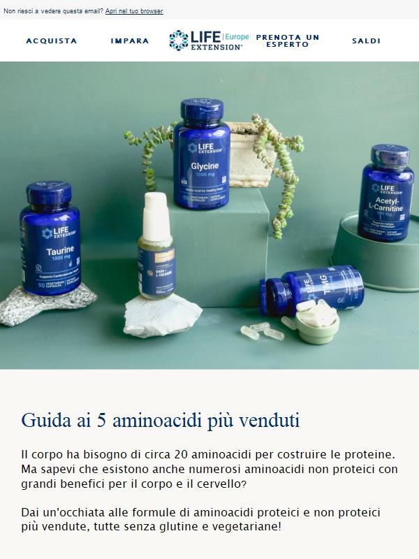 I nostri 5 amminoacidi più venduti
