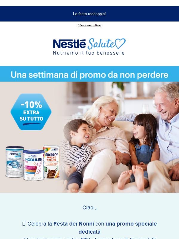 Festa dei Nonni: extra 10% su tutto!