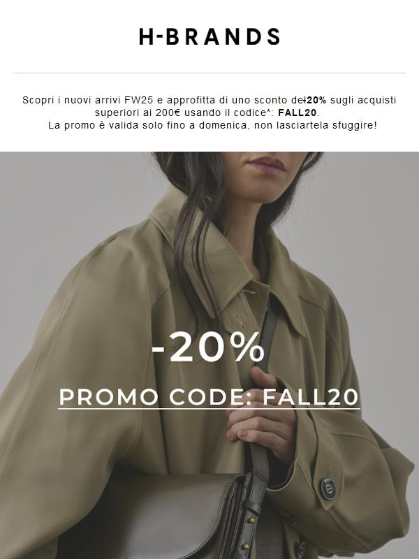 -20% sulla nuova collezione FW25, solo fino a domenica ⏰