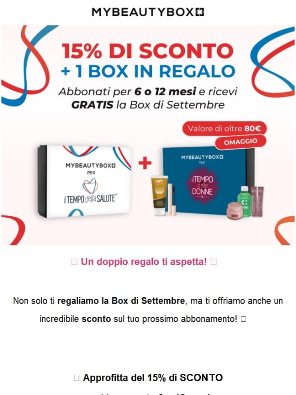 15% di sconto + Box in REGALO 🎁