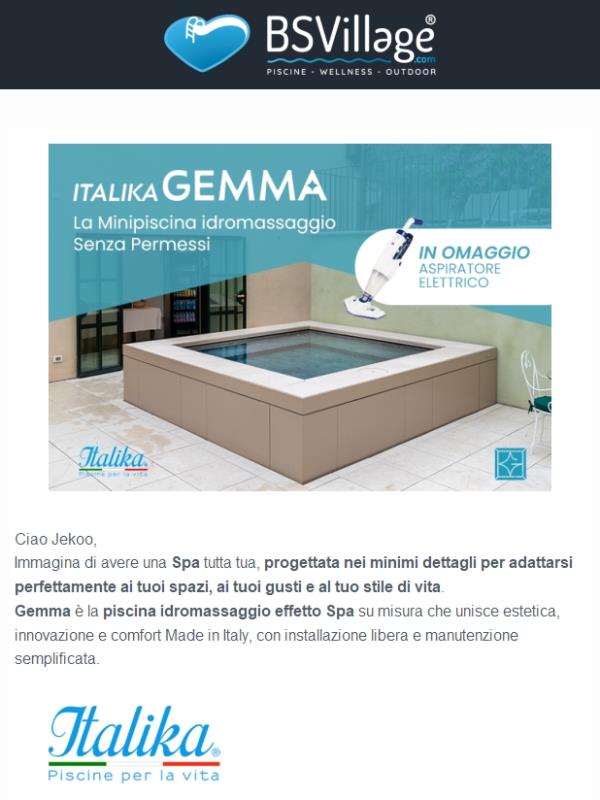 Mini Piscina Idromassaggio da sogno, nessun permesso, massima personalizzazione
