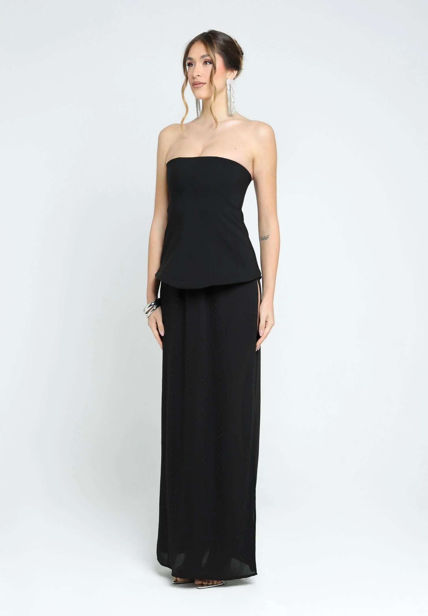 Image of SANTAS Abito lungo CREAM nero da donna