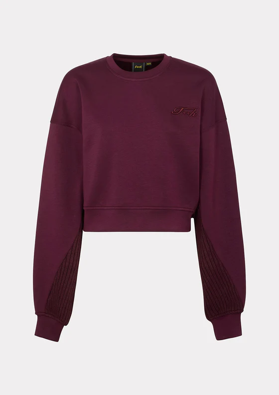 Felpa Crop Donna F**K Bordeaux W0305-BD