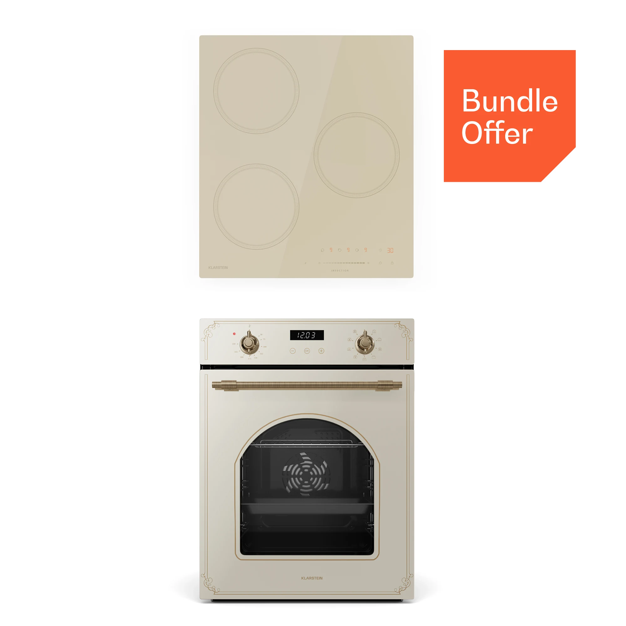 Klarstein Victoria piano cottura a induzione + forno incasso 45 cm