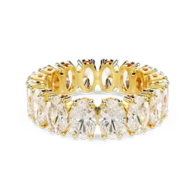 Anello Matrix, Taglio Oval, Bianco, Placcato color oro