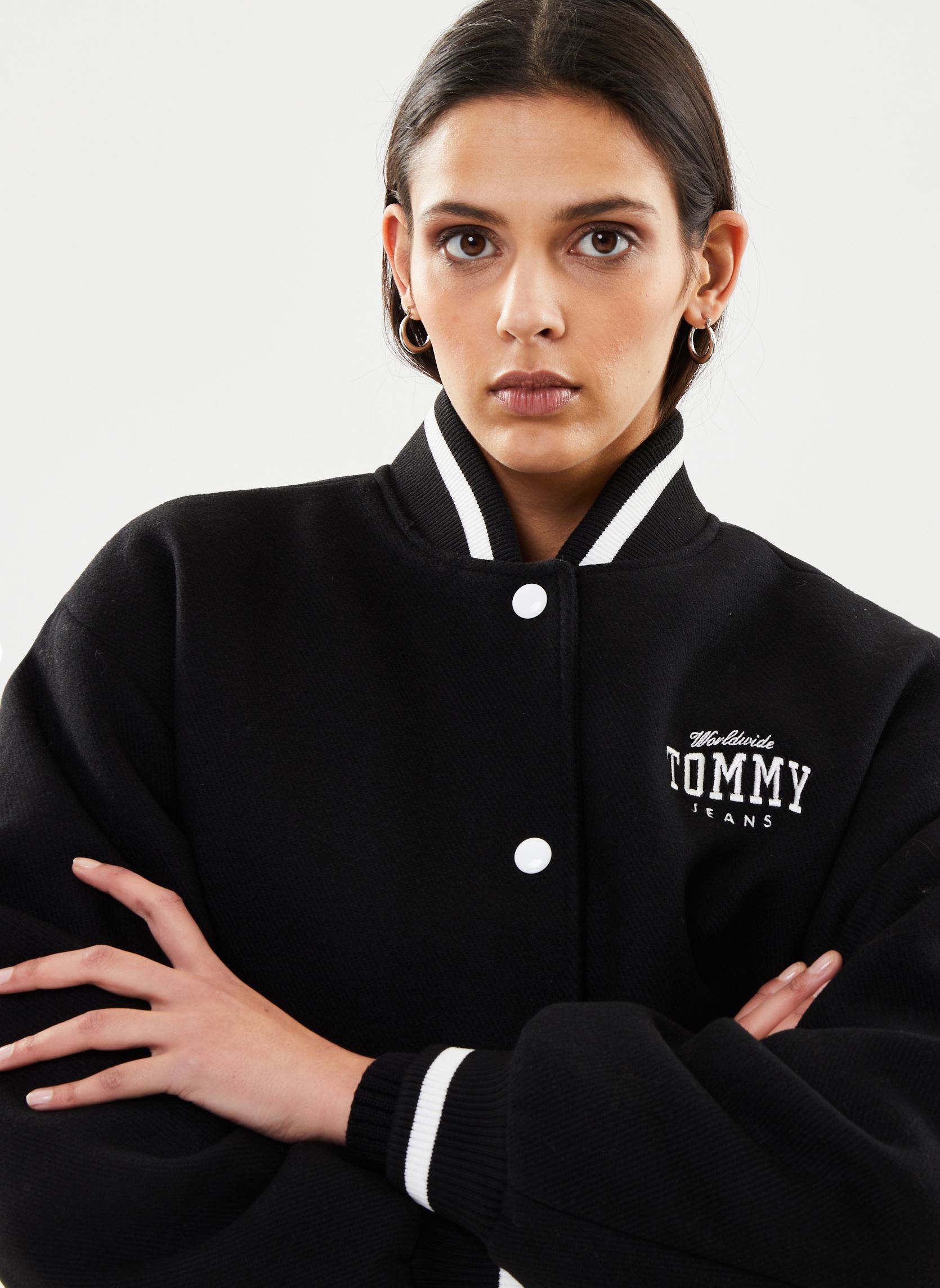 Tommy Jeans Giubbotti Giacca bomber - Tjw Crp Wool Varsity donna nera