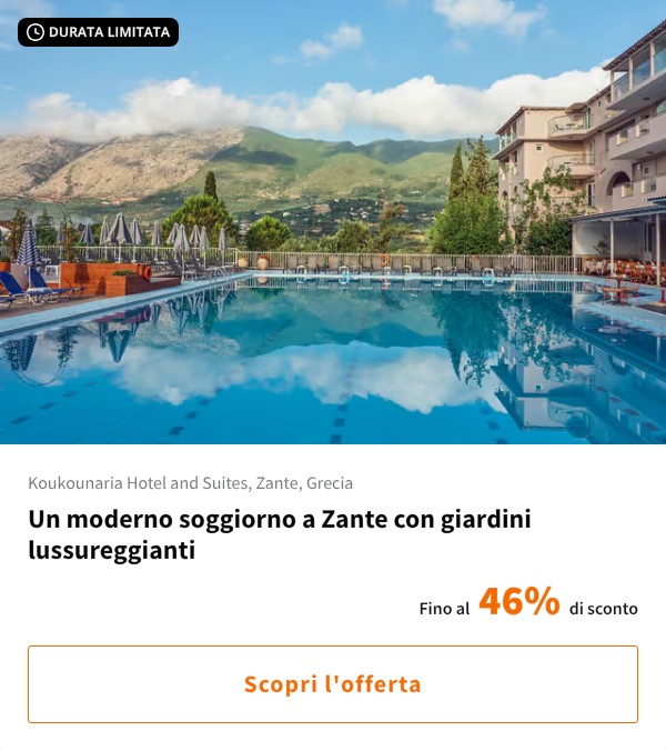Un moderno soggiorno a Zante con giardini lussureggianti