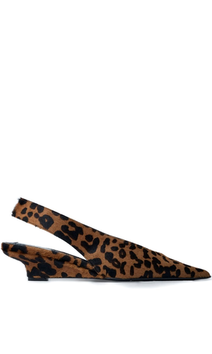 Pony leather slingback pumps