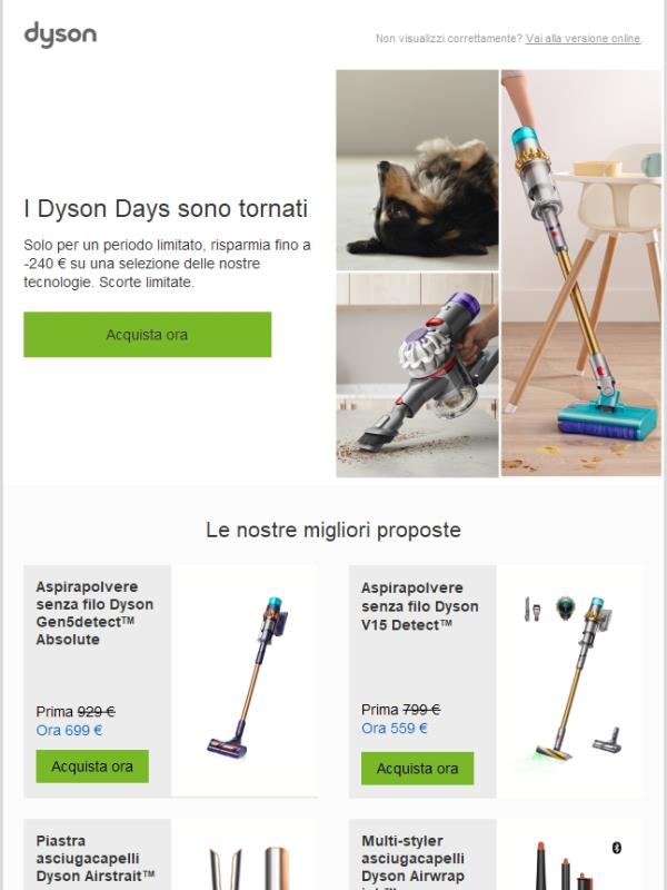 I Dyson Days sono tornati !