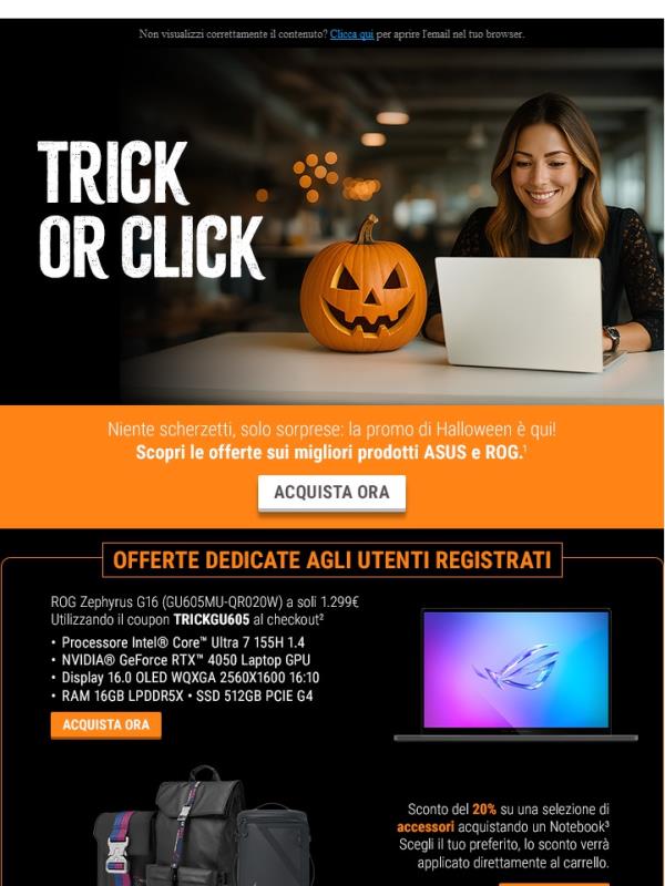 Trick or Click? Offerte da paura su ASUS e ROG! 🎃