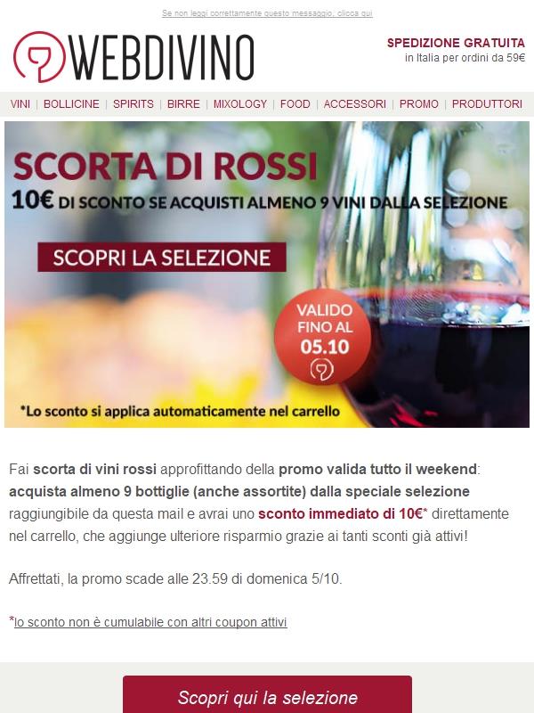 10€ in regalo 🔥 Con 9 vini dalla selezione!