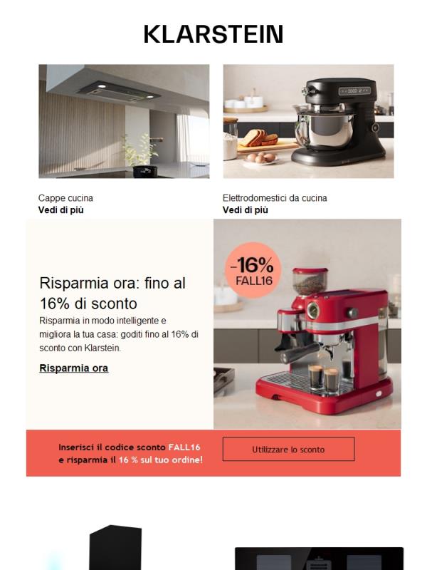 ⚡ Per tutta la giornata di oggi approfitta: fino al 16% di sconto!