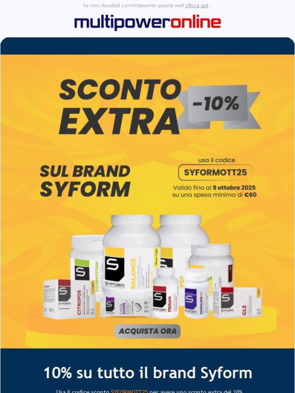 🔥-10%  EXTRA su Syform! 🤩