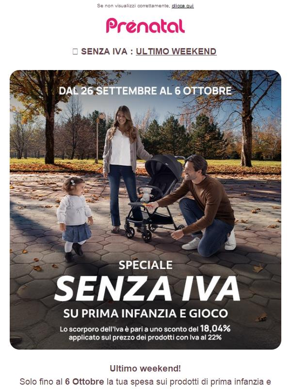 🚨 Ultimo weekend SENZA IVA!