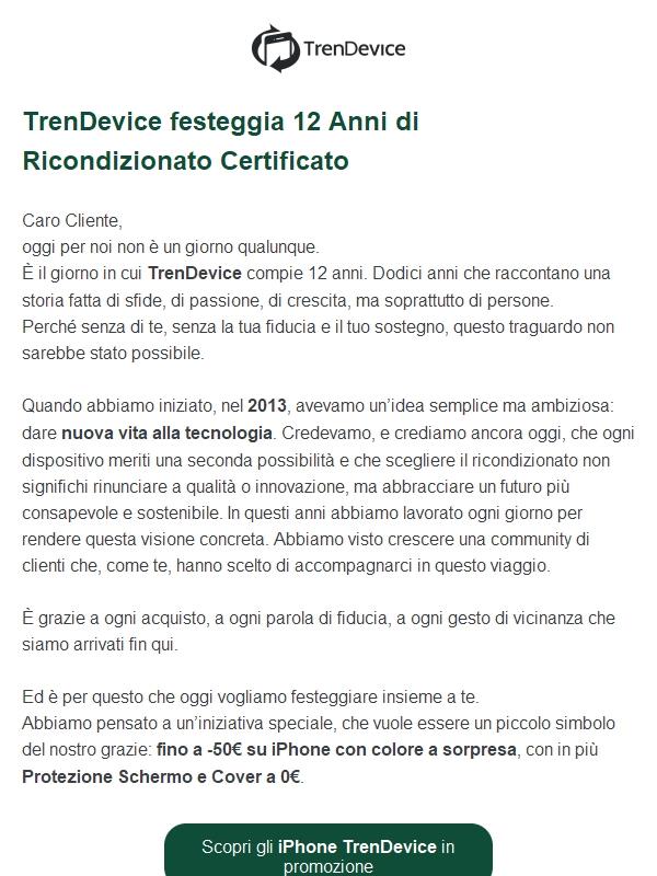 🥳 12 anni di TrenDevice. Fino a -50€ sui colori a sorpresa