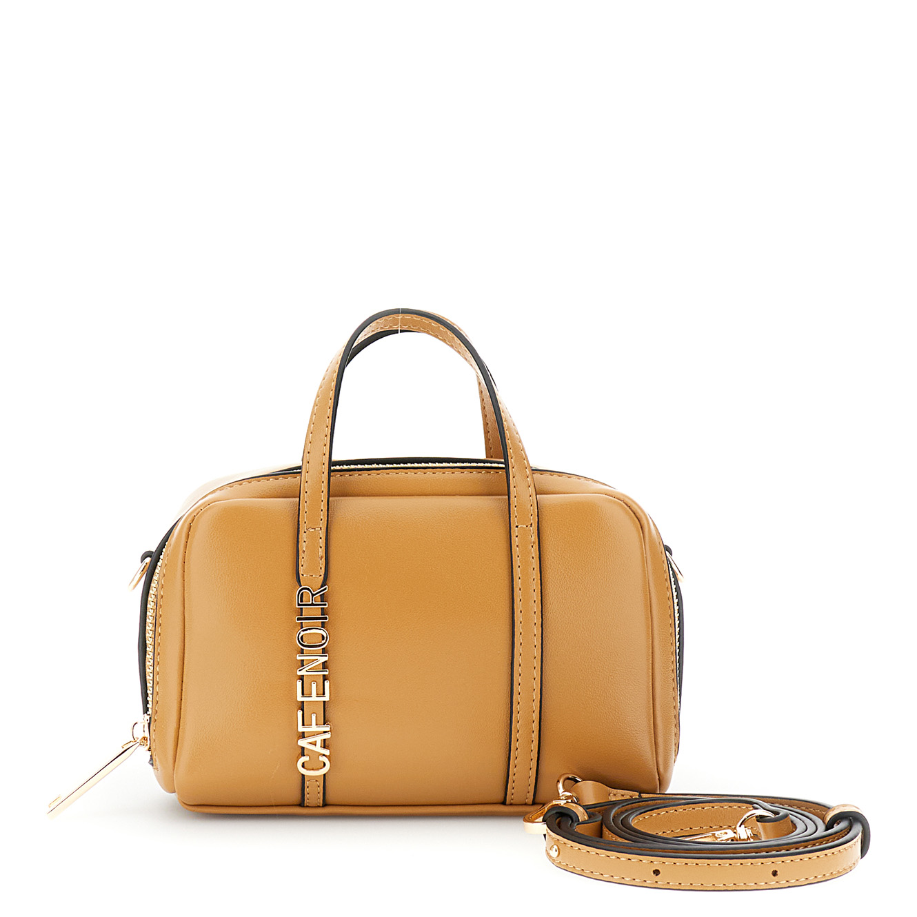Image of minibag con lettering in metallo cuoio