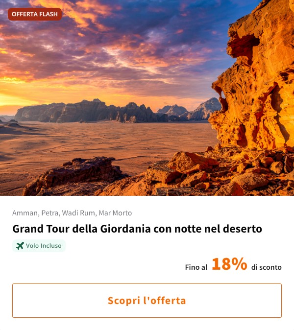 Grand Tour della Giordania con notte nel deserto