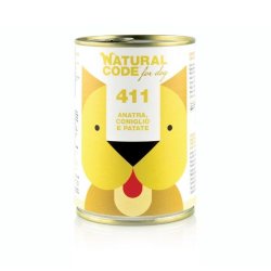 Image of Natural Code 411 Anatra, Coniglio e Patate 400g umido cane