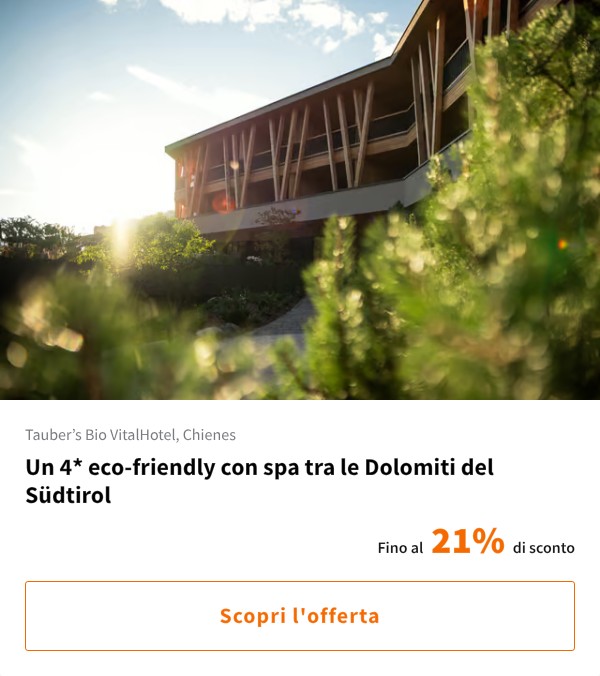 Un 4* eco-friendly con spa tra le Dolomiti del Südtirol