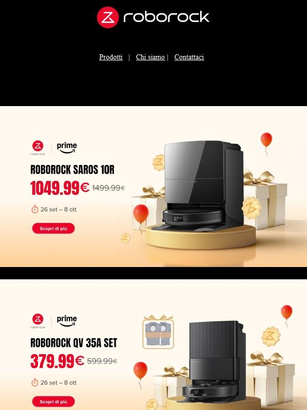 Offerte Roborock Prime Day.Fino a -700€ su Roborock