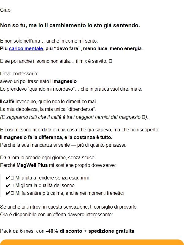 Re: Magnesio + Autunno = -40% di Sconto 🧡
