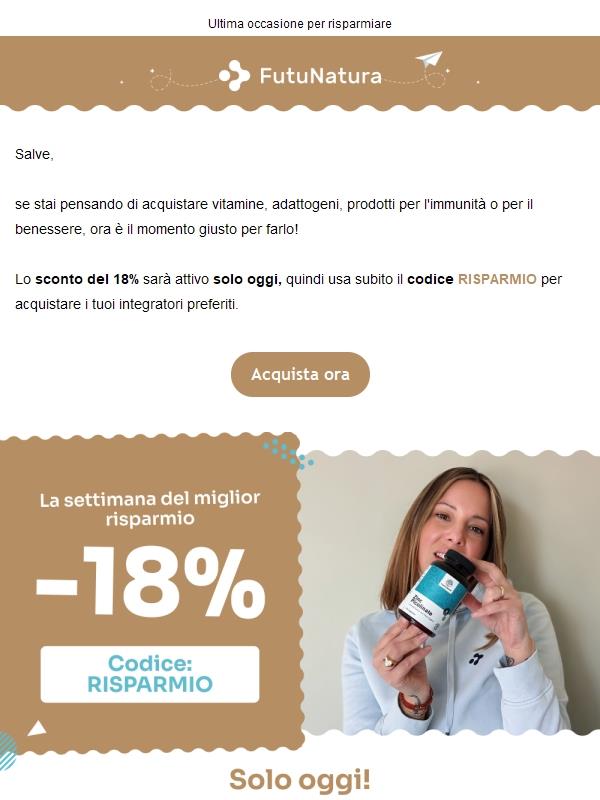 Affrettati, il 18% di sconto sta per scadere 🚨