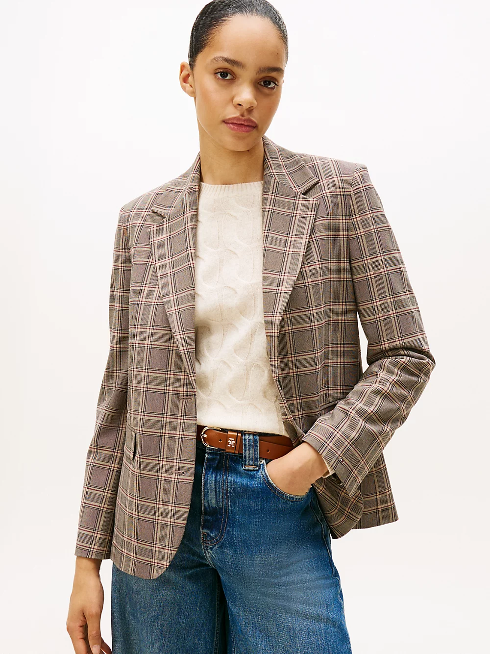 Blazer monopetto regular fit a quadri