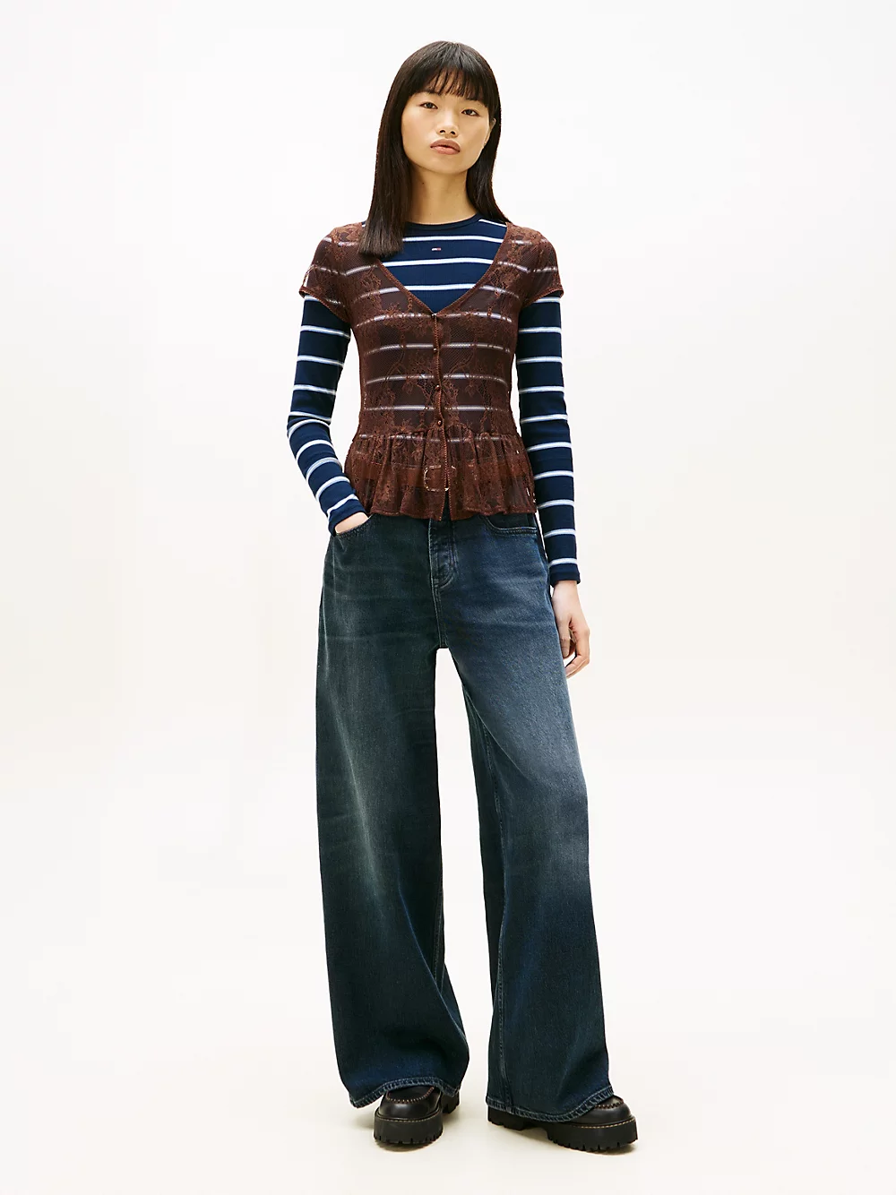 Jeans larghi a vita media
